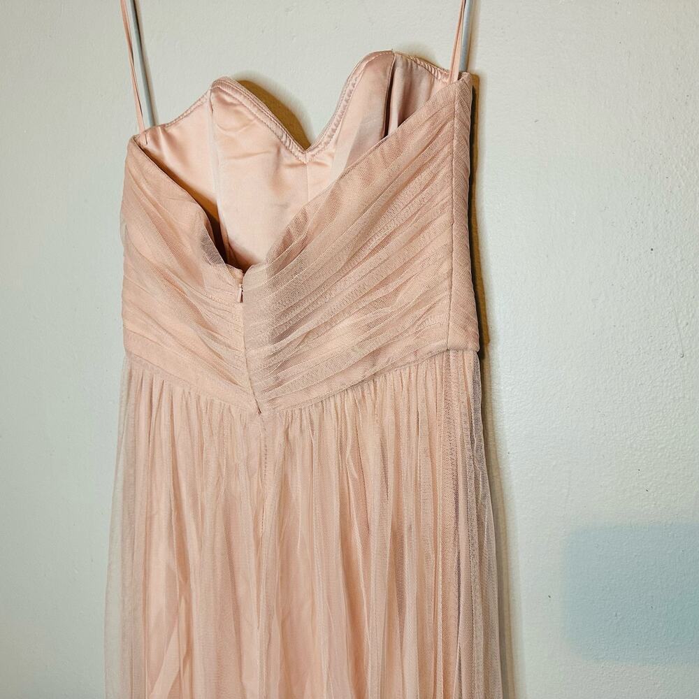 AMSALE Women's Blush Pink Sweetheart Neckline Wedding Chiffon Maxi Dress Size 2 - Picture 8 of 12